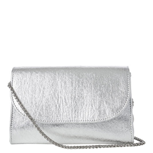 Didi Clutch Mini - Metallic Silver Piñatex®