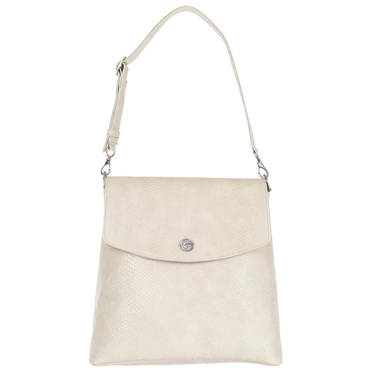 Cream Faux Snakeskin Backpack Purse, Gemma, Svala