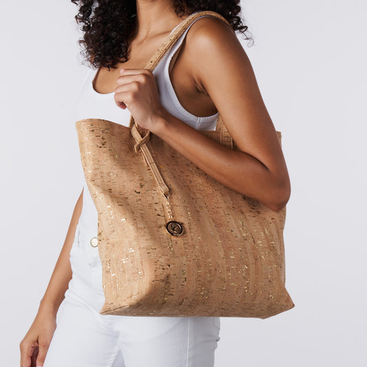 Simma Tote - Gold Speckled Cork