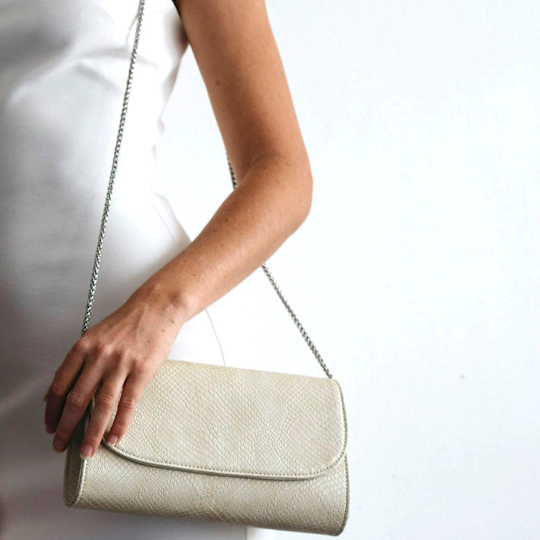 Svala luxury vegan cream Didi clutch chain strap handbag 