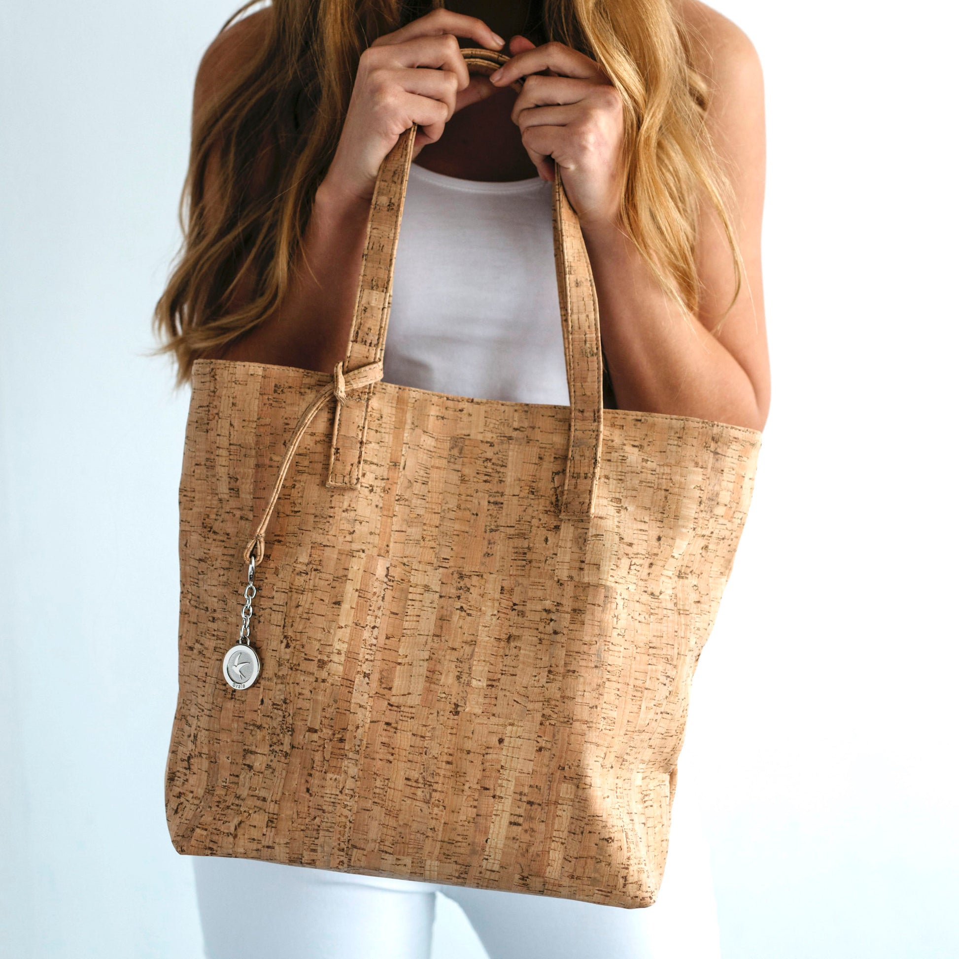 Svala Simma luxury vegan tote handbag in natural cork