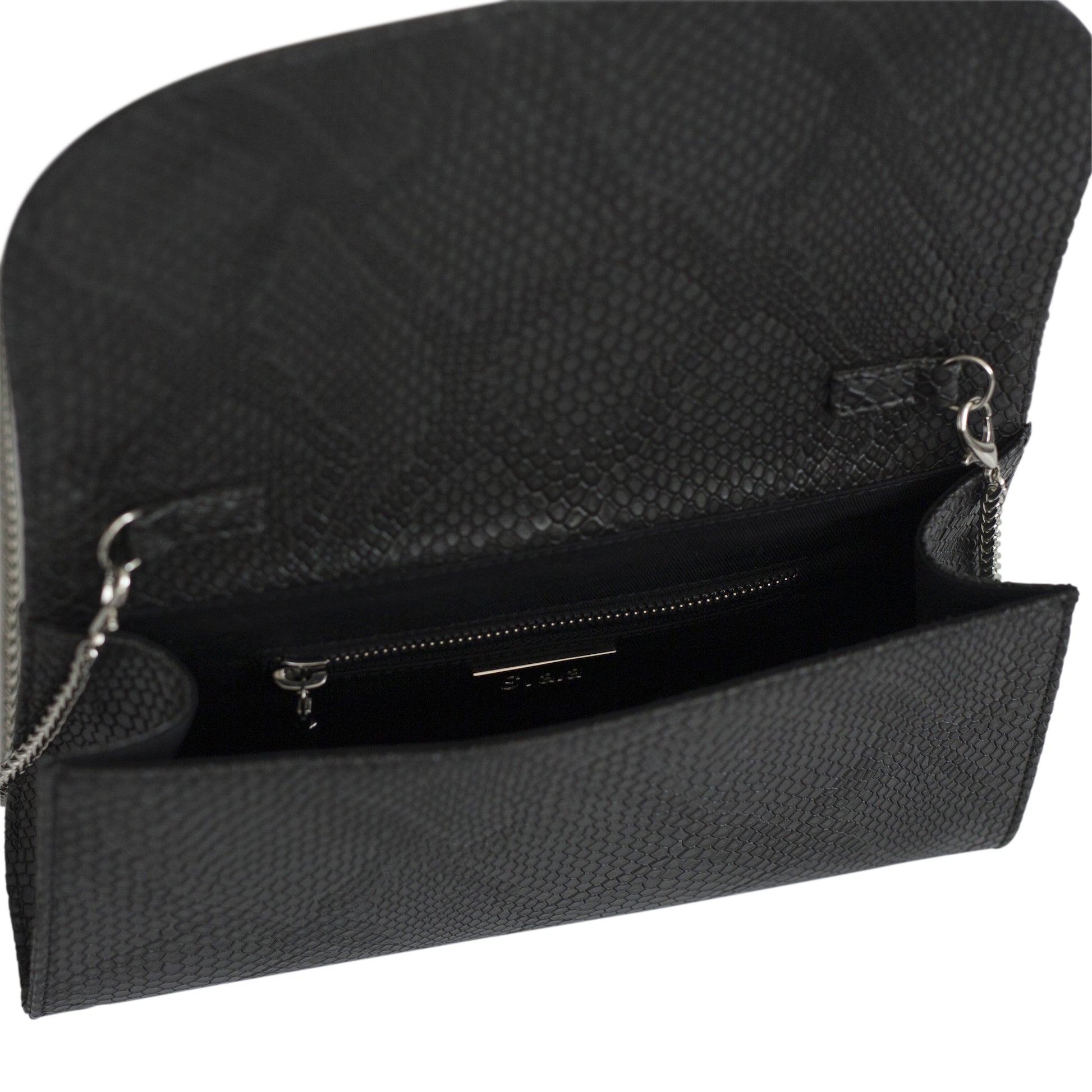 black braided leather Dita clutch bag
