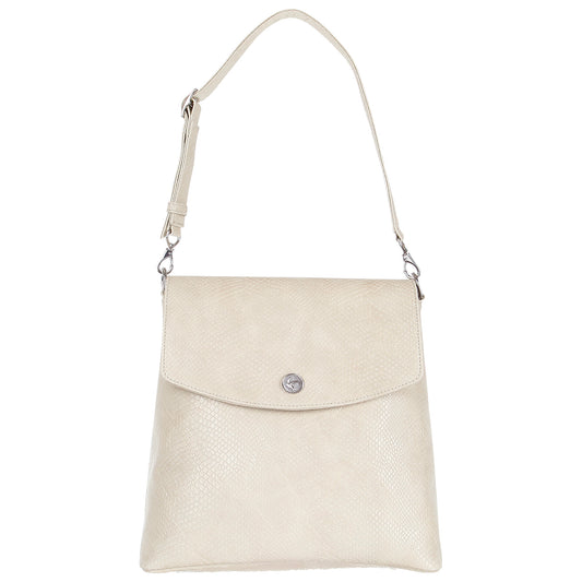 Cream Faux Snakeskin Backpack Purse, Gemma, Svala