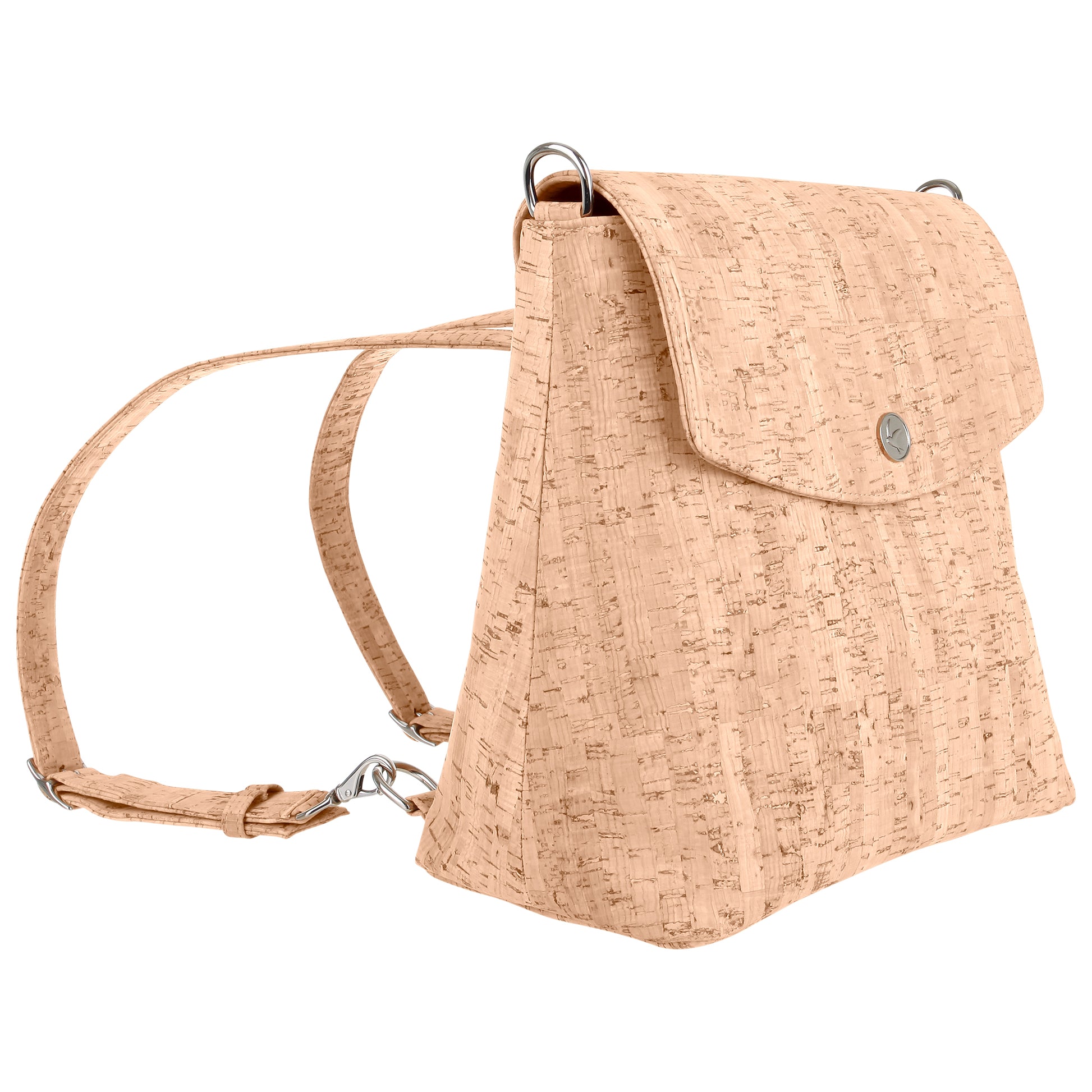 vegan backpack purse gemma natural cork side