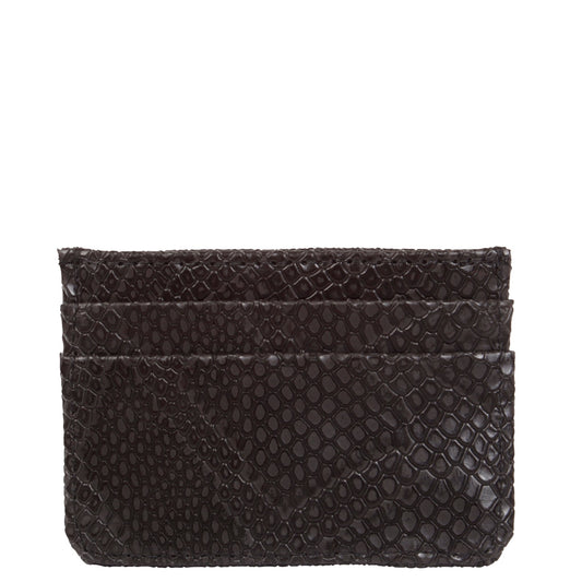 Svala vegan Mia card case in black faux snakeskin