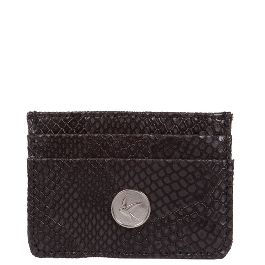 Svala vegan Mia card case in black faux snakeskin