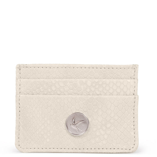 Svala vegan Mia card case in cream faux snakeskin